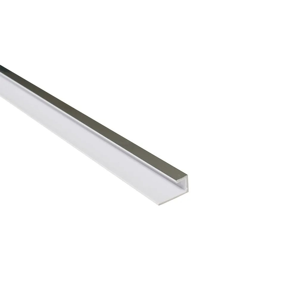 Chrome End Cap PVC Trim 10mm x 2400mm