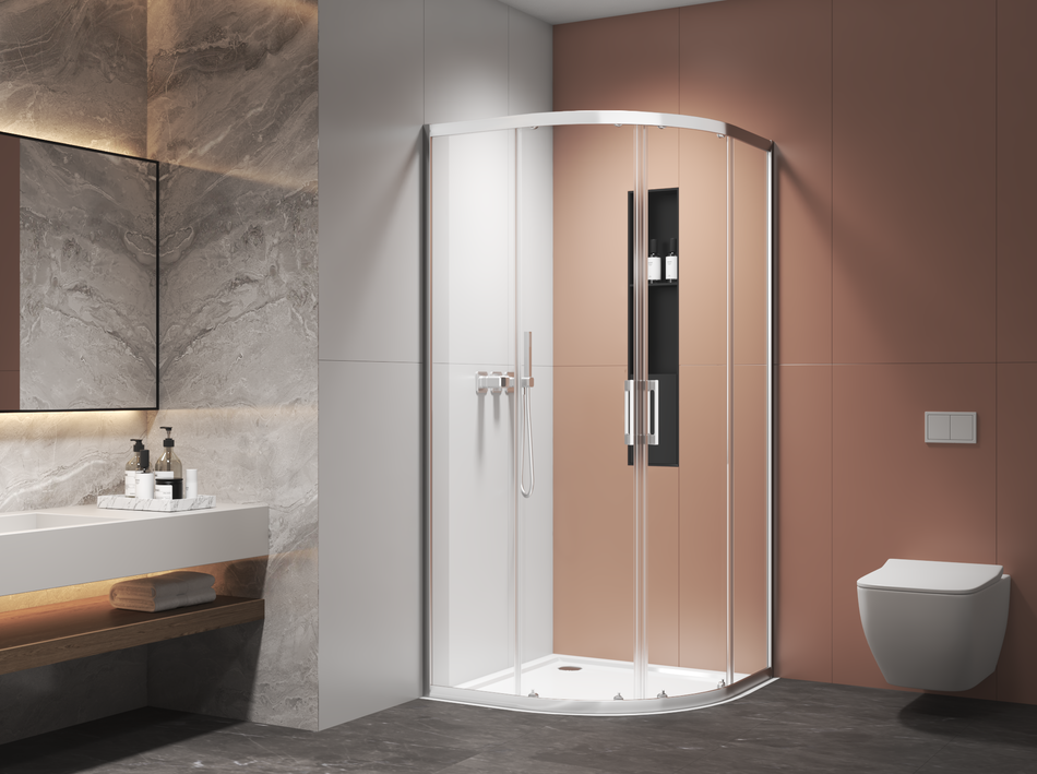 AQURA Quadrant Shower Enclosure – Chrome – Multiple Sizes Available