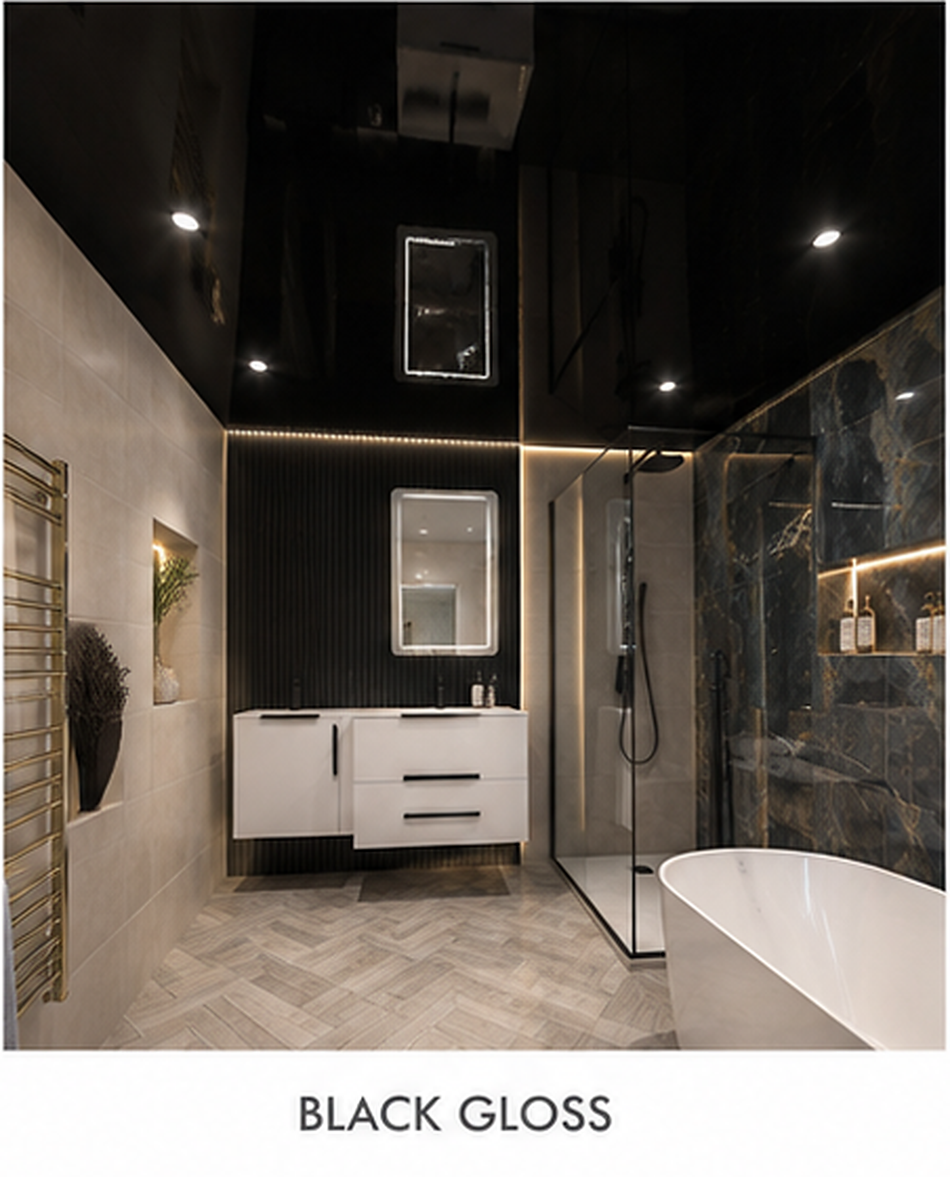 Black Gloss PVC Panel 2900x250x8mm