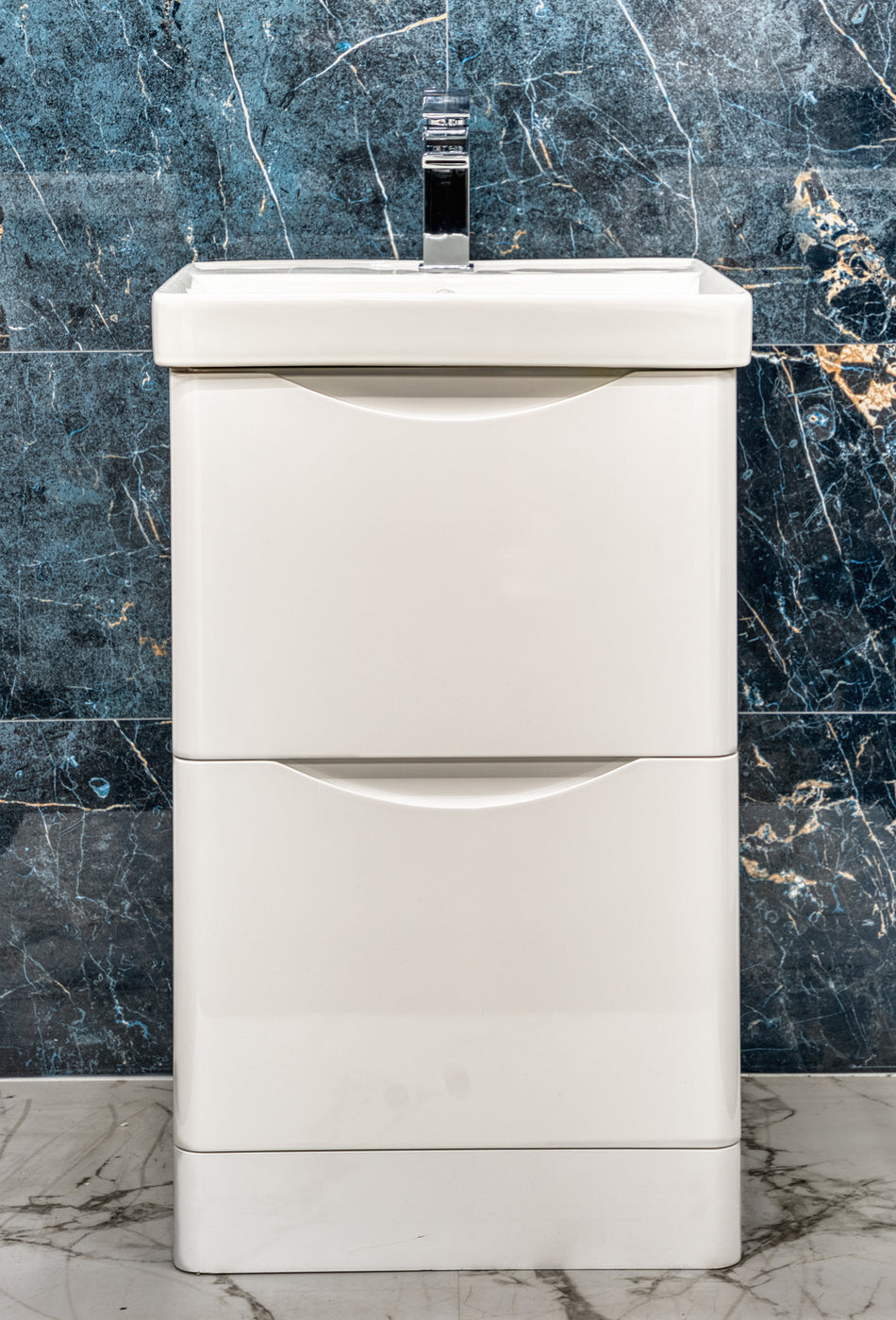 Sirius 500mm PVC Floor-Standing Vanity Unit – White Gloss