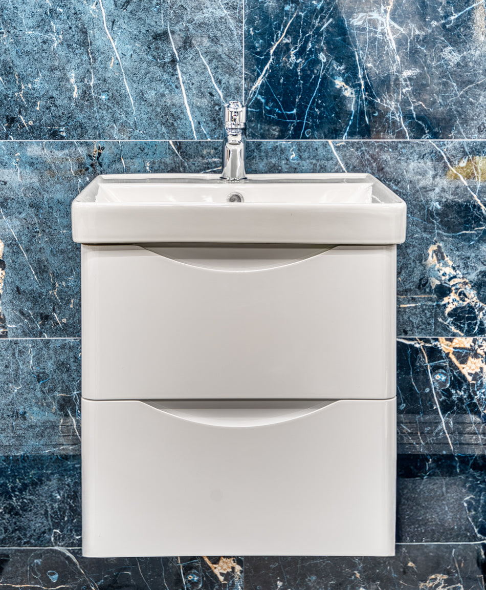 Sirius 500mm PVC Wall Hung Vanity Unit - White Gloss