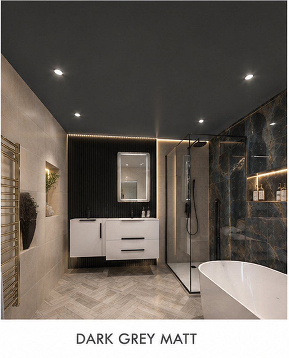 Dark Grey Matt PVC Panel 2900x250x8mm