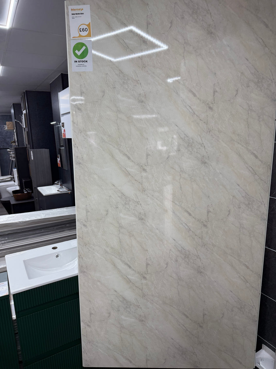 Beige Marble Gloss PVC Panel - 2400 x 1000 x 10mm
