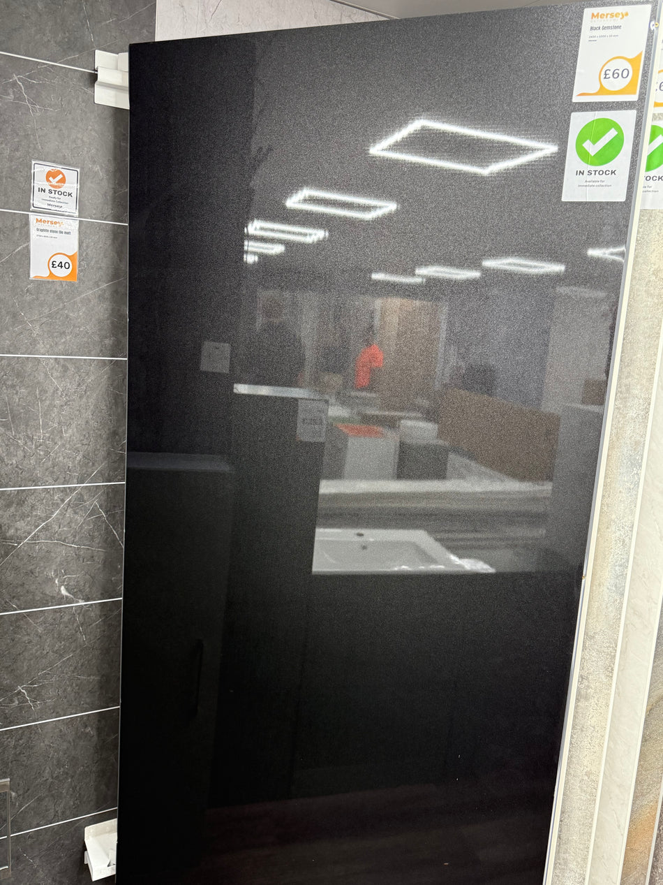 Black Gemstone Gloss PVC Panel - 2400 x 1000 x 10mm