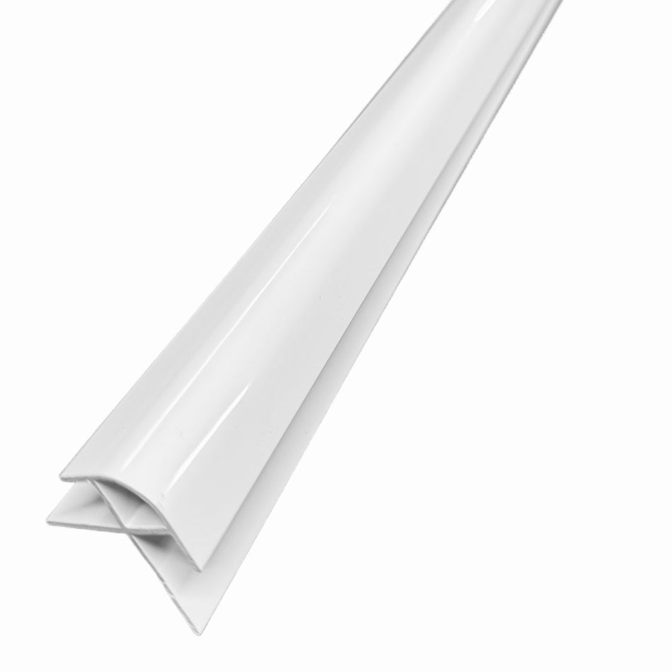 White PVC External Corner Trim for 10mm Wall Panels – 2.4m Length