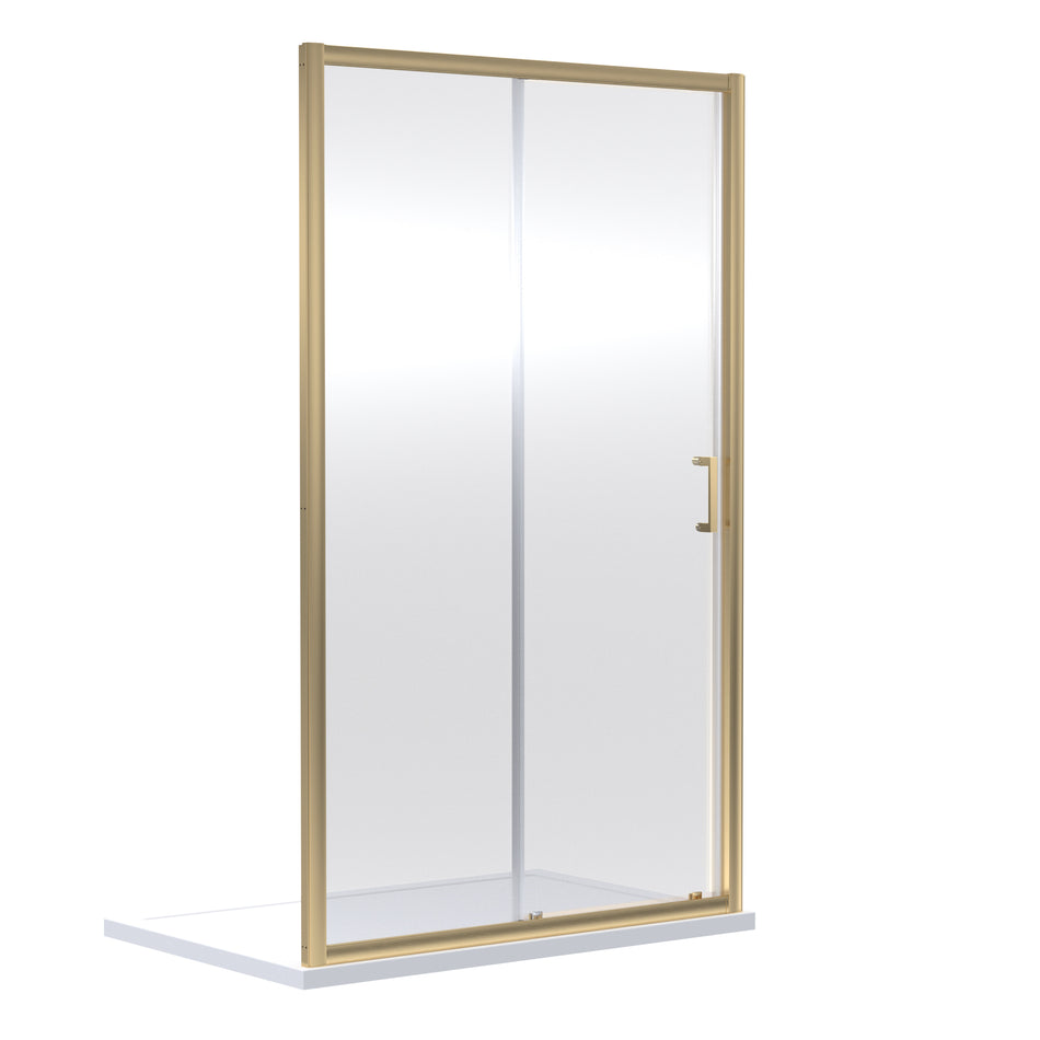 1400mm Brushed Brass Sliding Shower Door