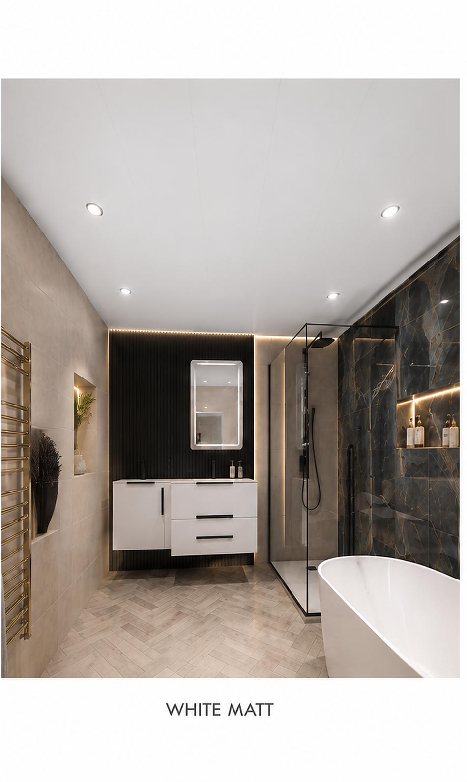White Matt Ceiling PVC Panel  2900x250x8mm