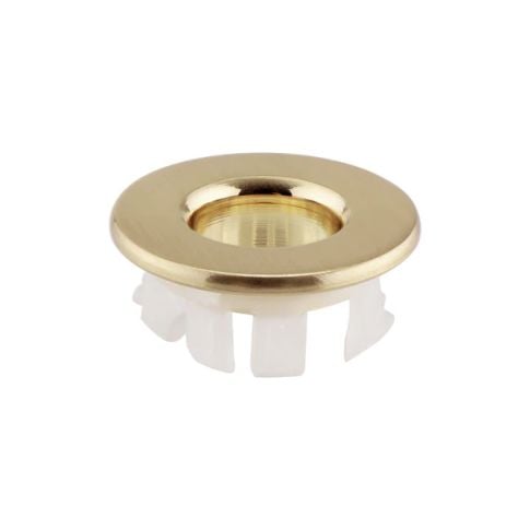 Kartell K-Vit Ottone Brassware Basin Overflow Cover Brushed Brass