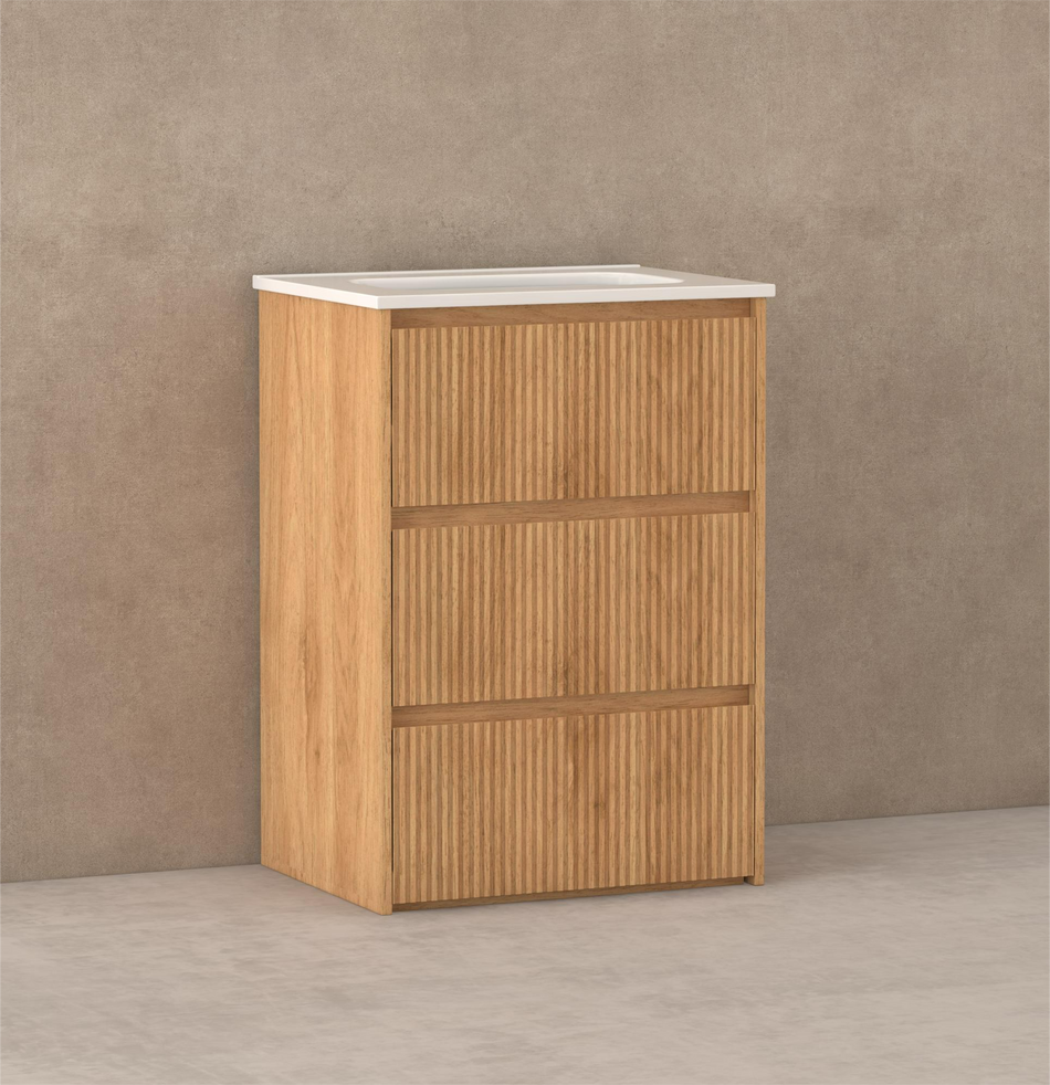 Bravia Floor Standing 600 Vanity Unit with Integrated Ceramic Basin