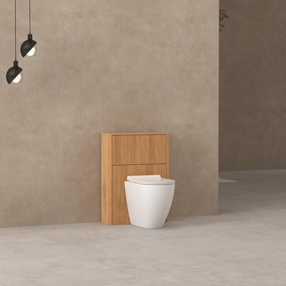 Bravia 500mm Toilet Cabinet – Freestanding Fluted WC Unit