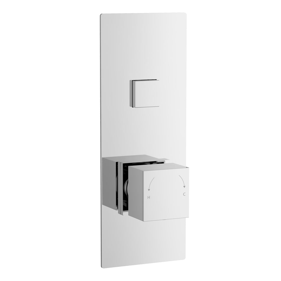 Square Showers Square Push Button Valve - One Outlet