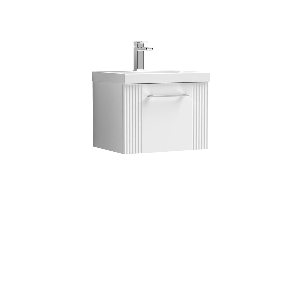 Deco 500mm Wall Hung Single Drawer Vanity & Mid-Edge Basin - Mersey Bathrooms Ltd