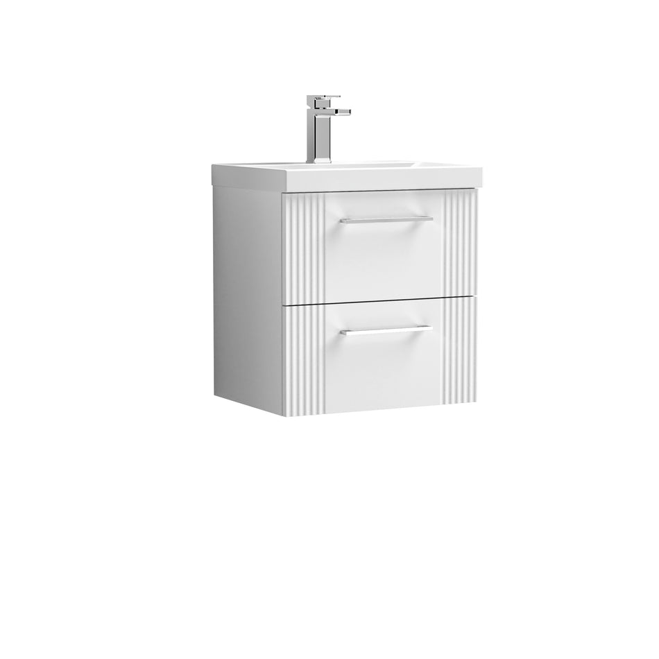 Deco 500mm Wall Hung 2-Drawer Vanity & Mid-Edge Basin - Mersey Bathrooms Ltd