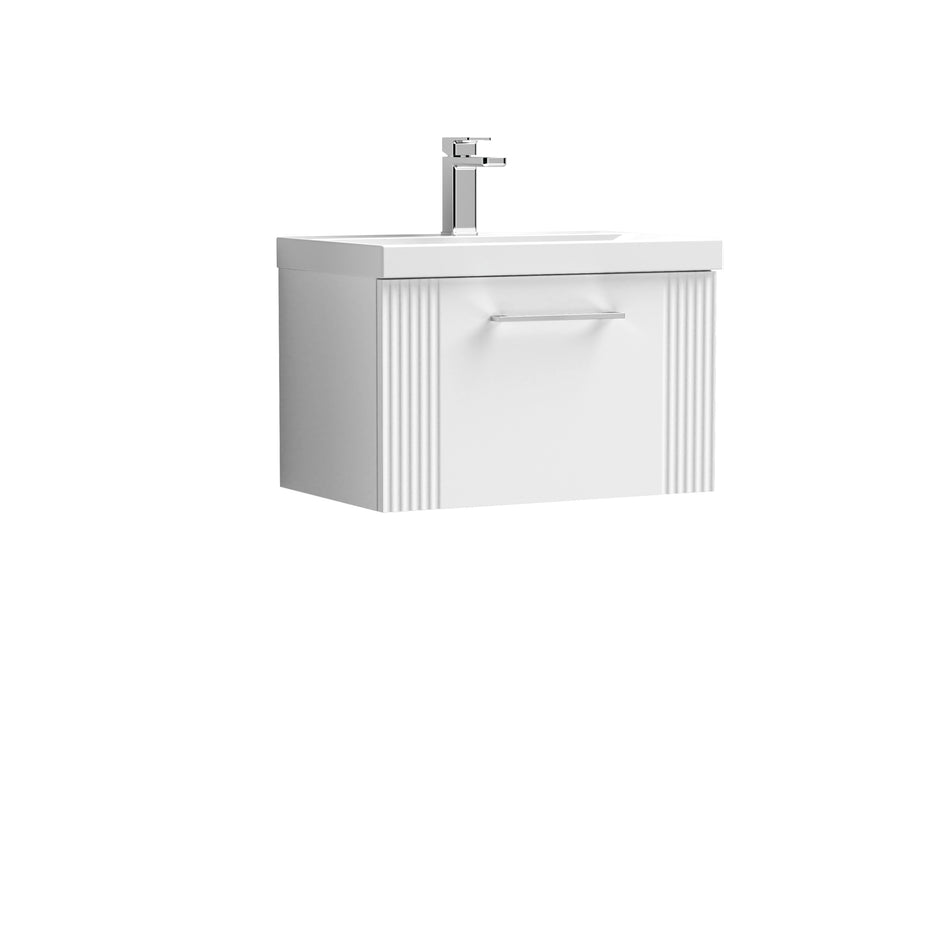 Deco 600mm Wall Hung Single Drawer Vanity & Mid-Edge Basin - Mersey Bathrooms Ltd