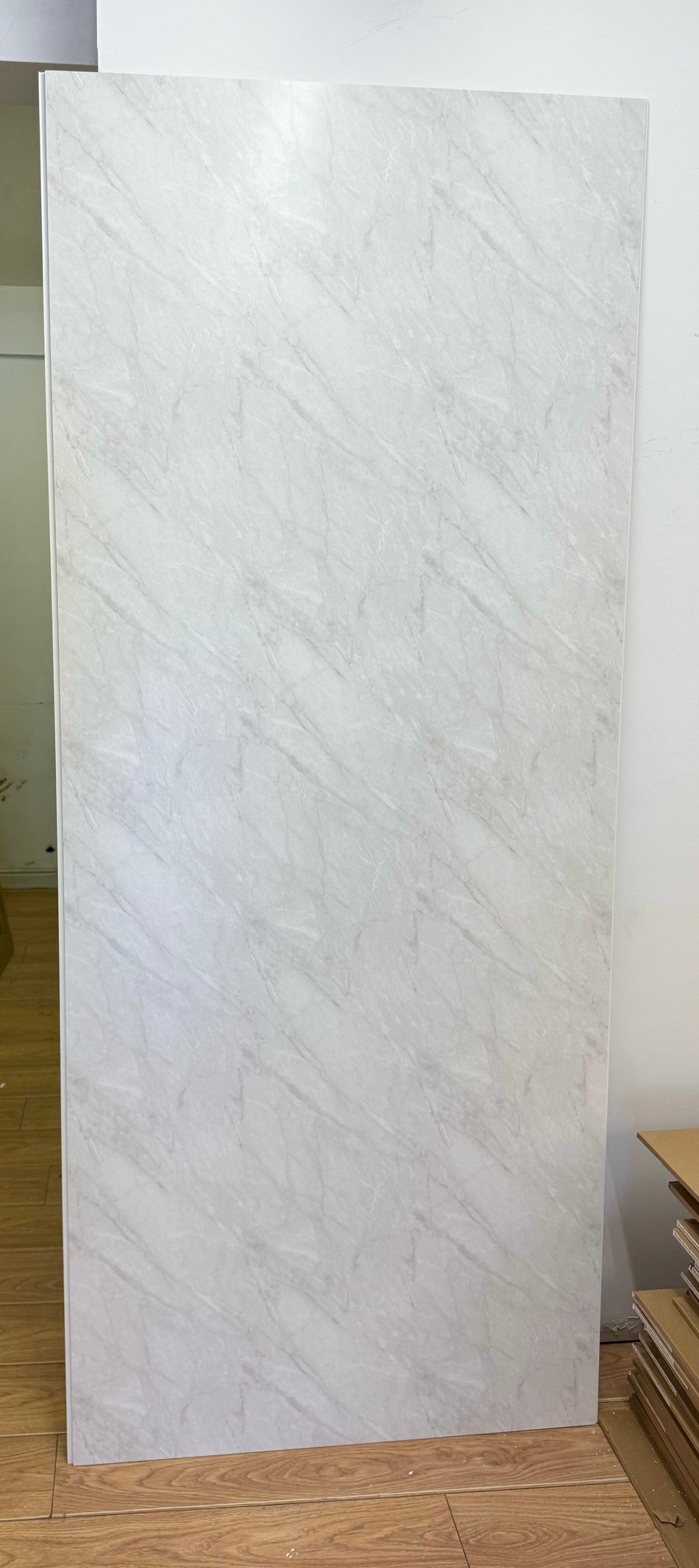 White Grey Marble Matt PVC Panel – 2400 x 1000 x 10mm