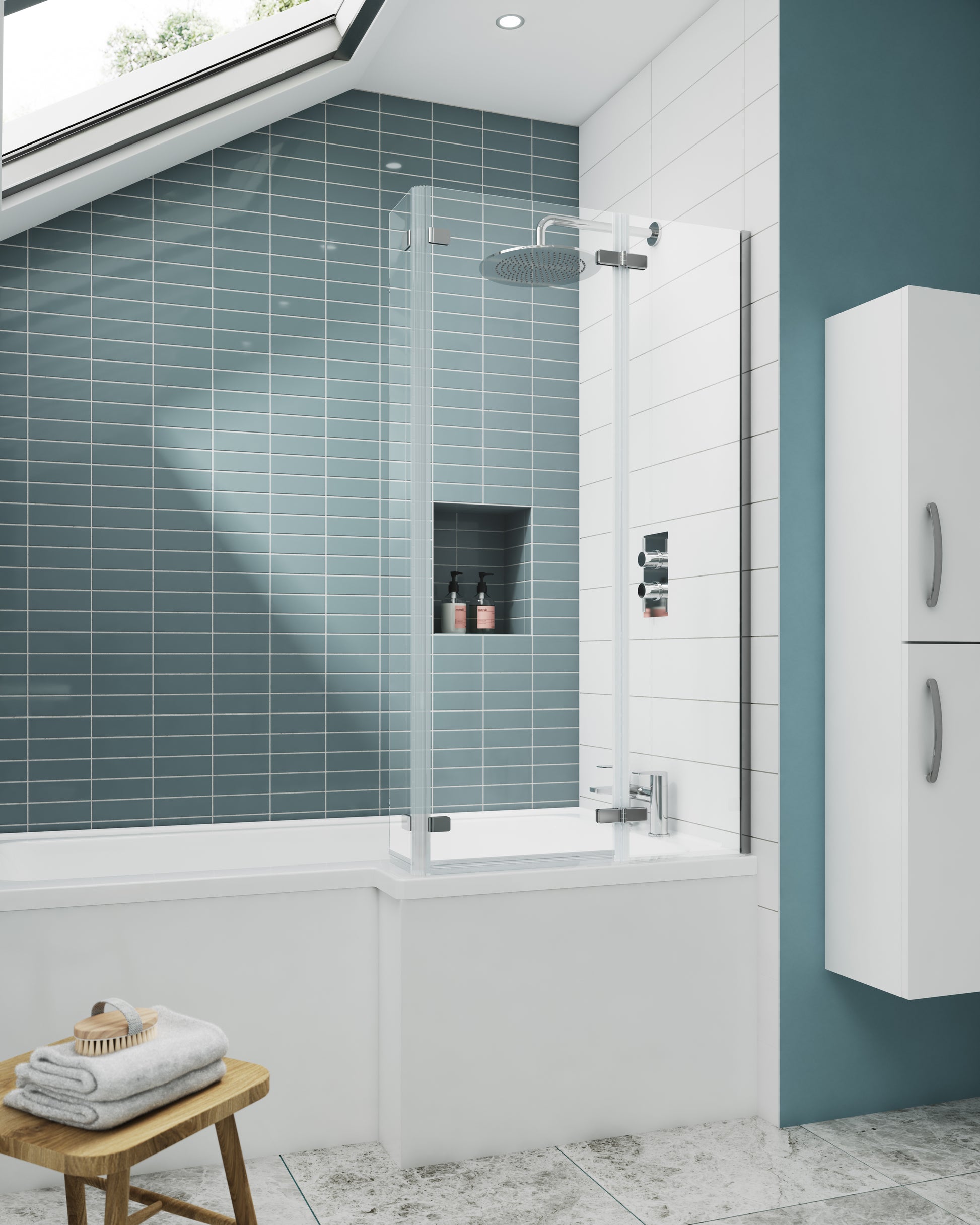 L-Shaped Hinged Bath Screen – Mersey Bathrooms Ltd