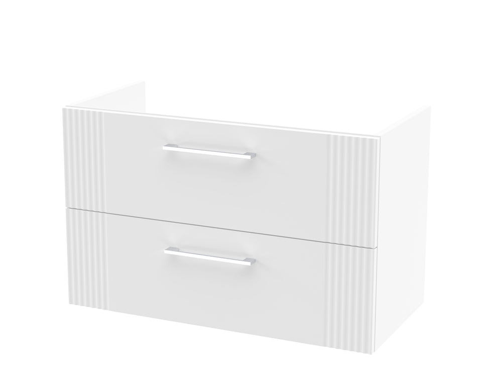 Deco 800mm Wall Hung 2-Drawer Unit - Mersey Bathrooms Ltd