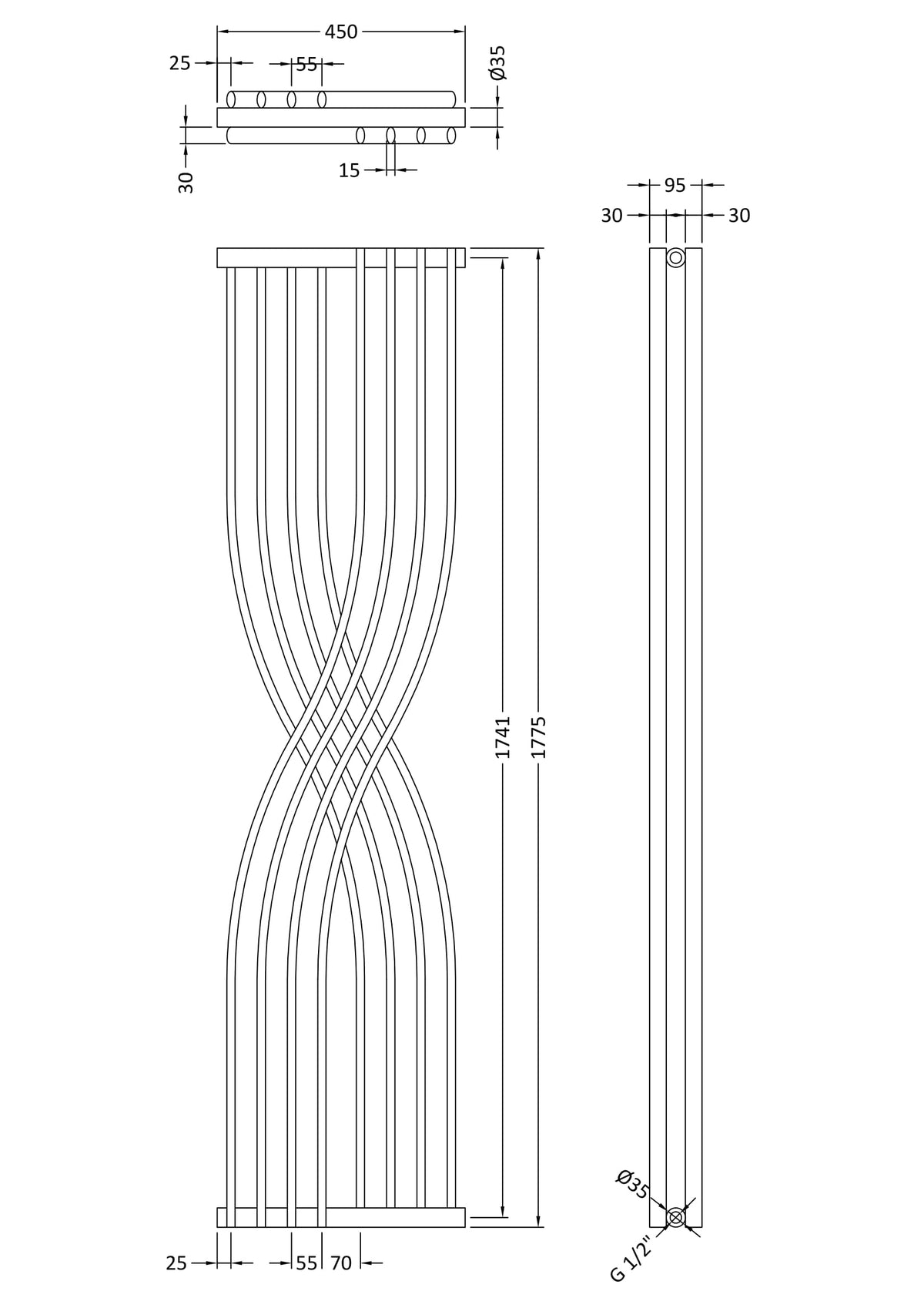 Xcite Radiator Xcite Designer Radiator 1775 x 450mm – Mersey Bathrooms Ltd