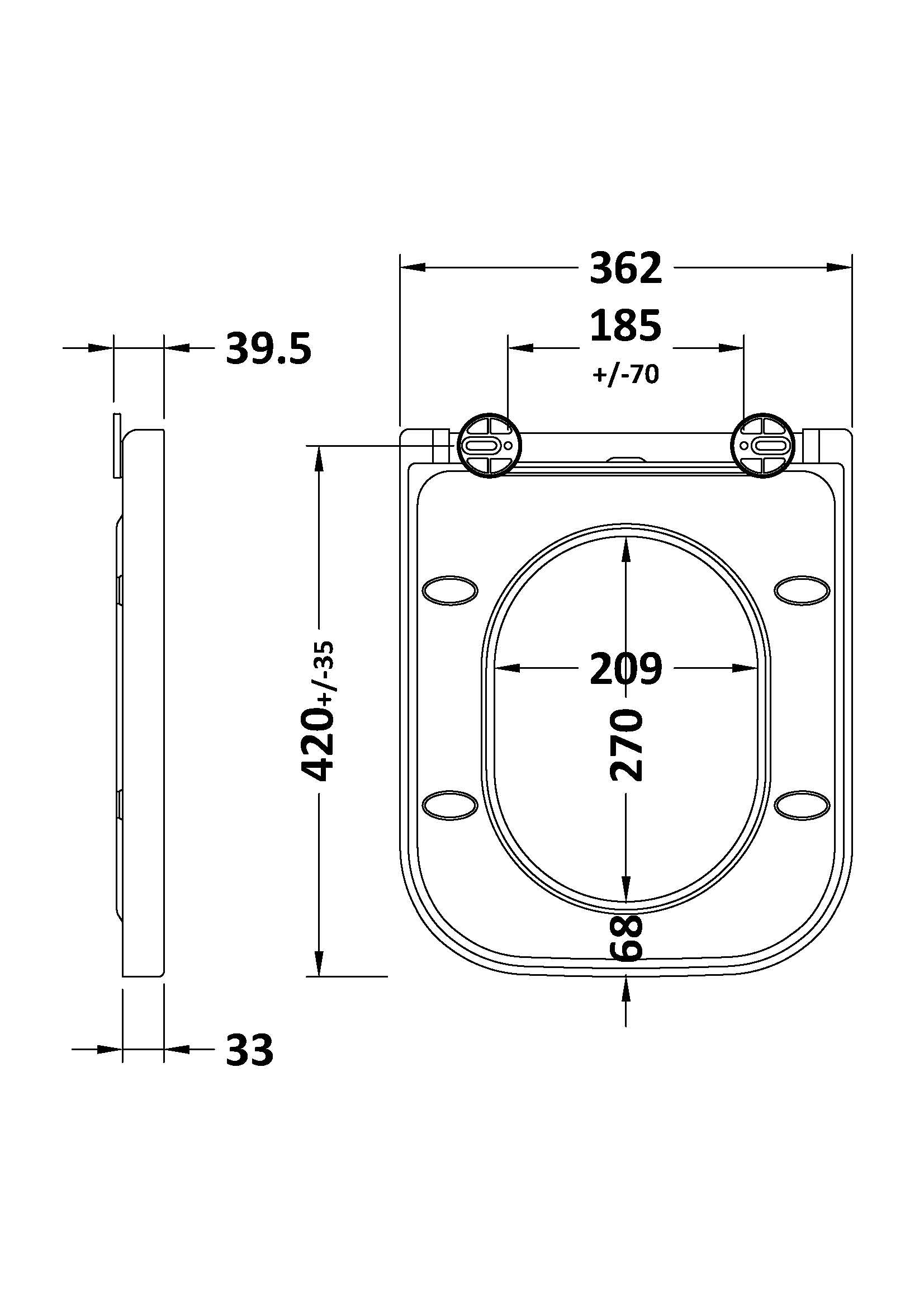 Toilet Seats Square Wrapover Soft Close Top Fix Toilet Seat For use