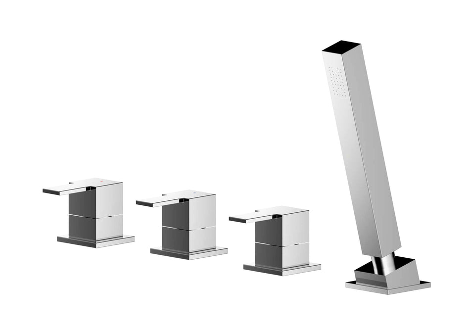 Sanford Deck Mounted 4 Tap Hole Bath Shower Mixer No Spout