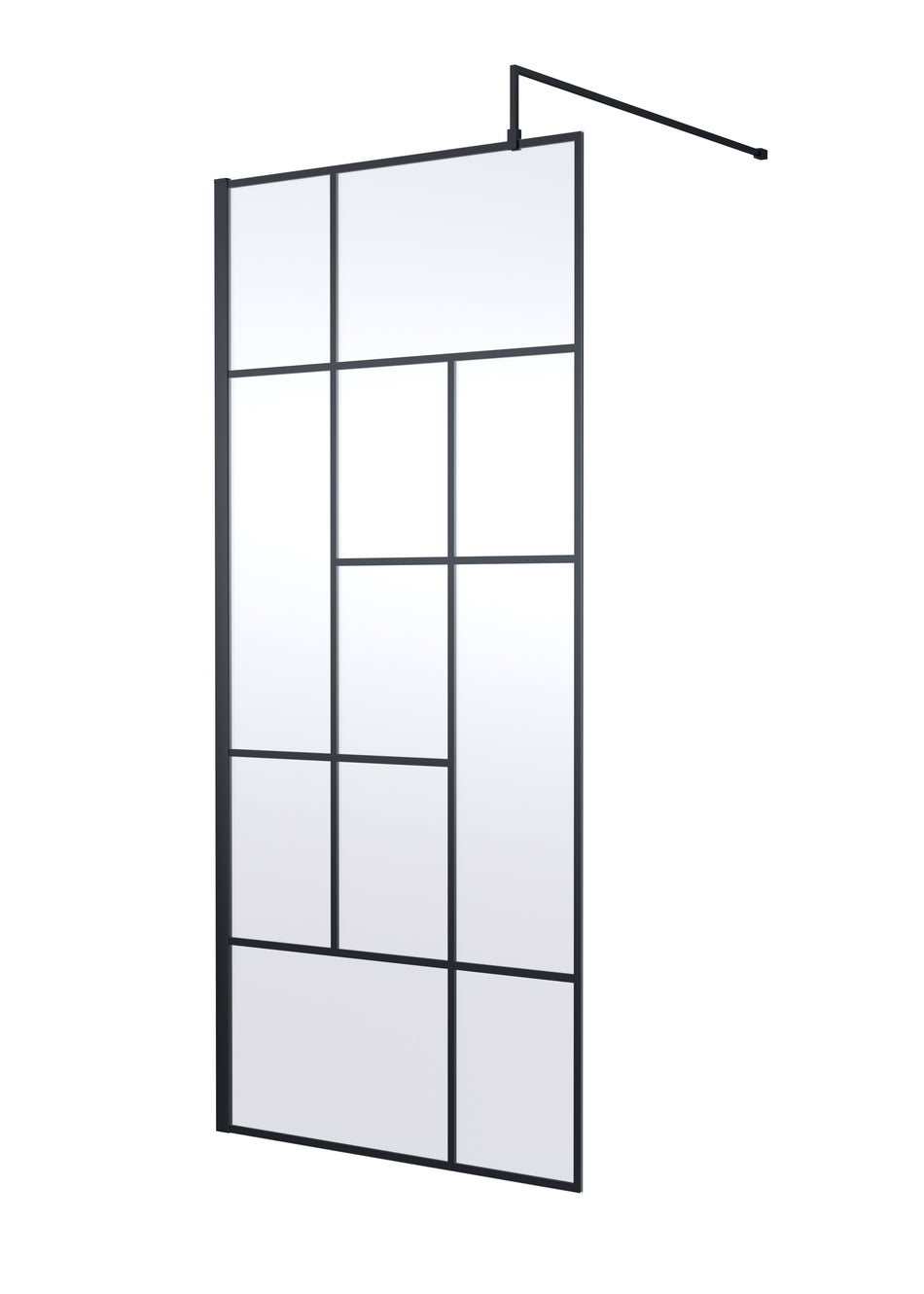 HR Wetroom Black Grid & Abstract Screen
